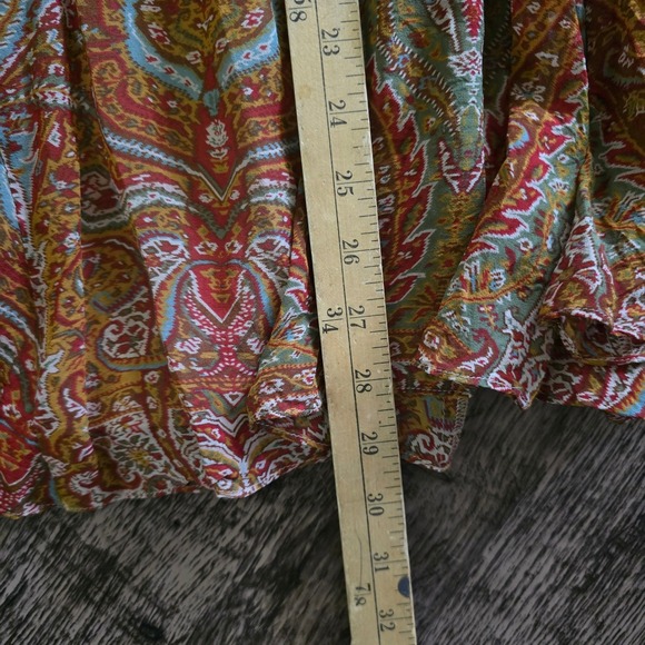 LAUREN RALPH LAUREN Paisley Skirt Womens 6 Multicolor Excellent Silk Midi Boho - Picture 6 of 6